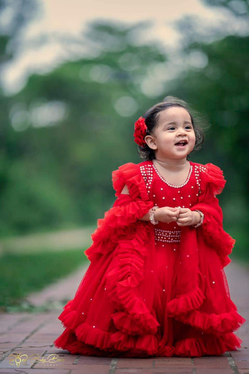 Baby Party Dress For Girls (3-12 Years) With Pearl Work – Stylish & Comfortable